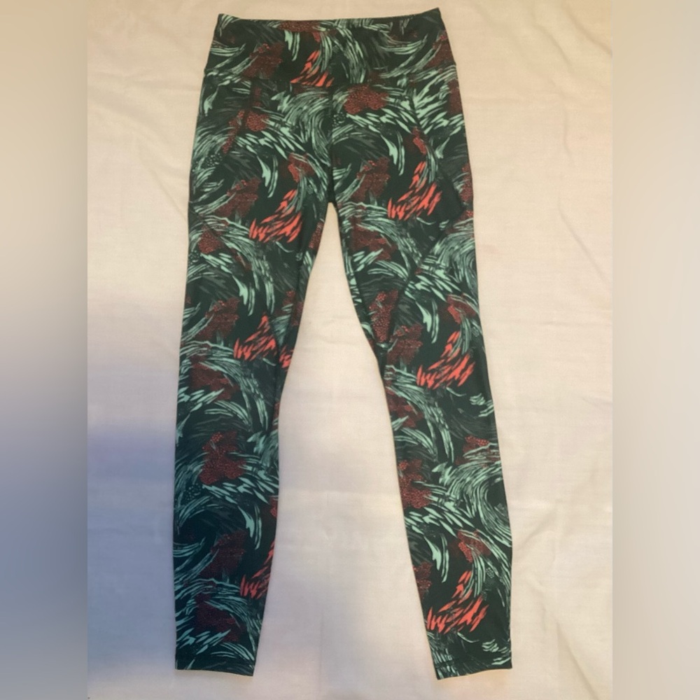 Patagonia Workout Pants Womens Small Grean  Teal Worn Wear Yoga Running Athletic
